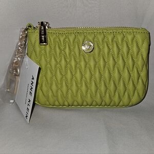 NWT Anne Klein Lime Quilted Coin Purse